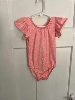 Mila & Rose Pink Heart Ruffle-Sleeve Kids One-Piece Bodysuit